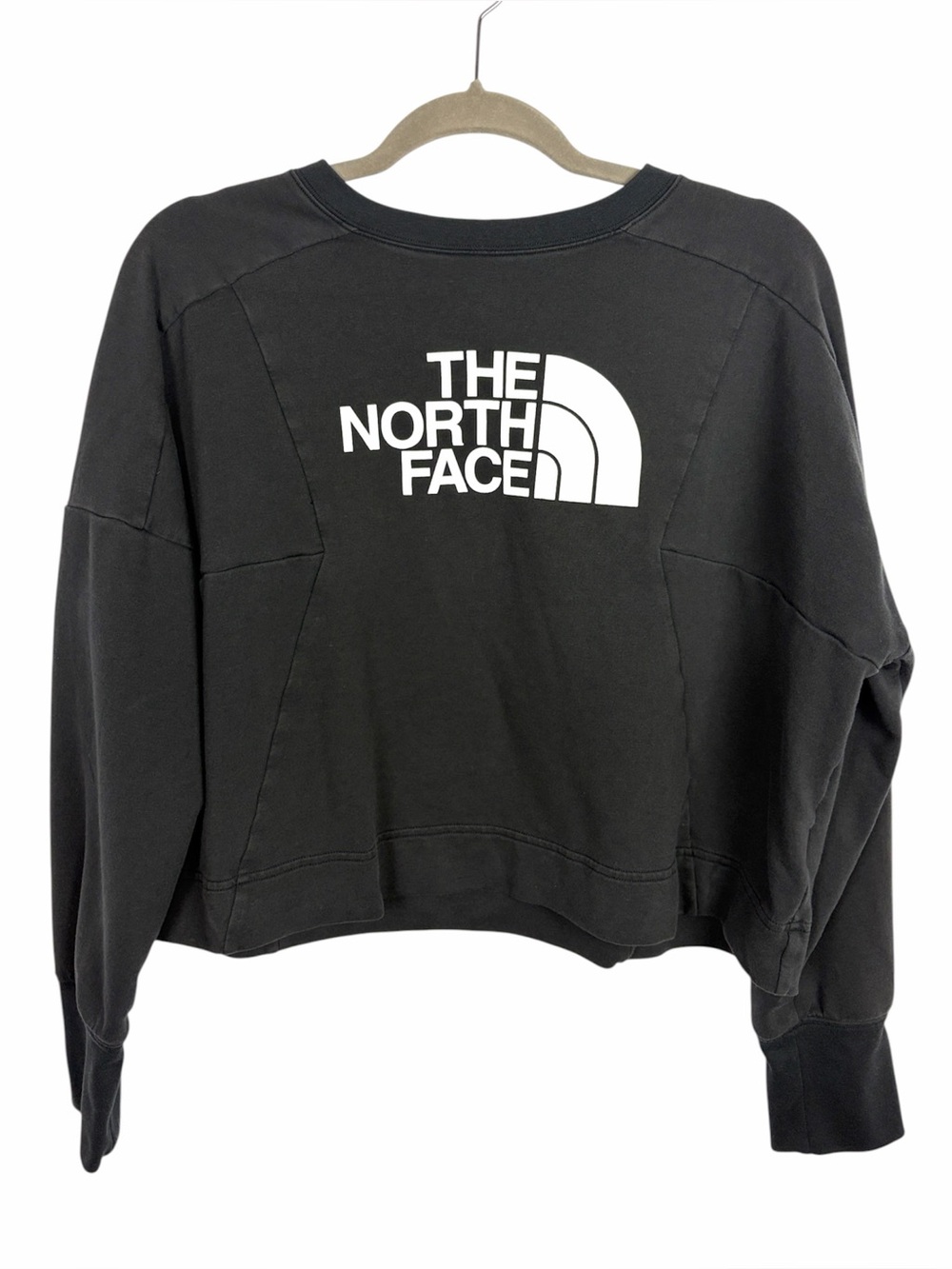 The North Face Boxy Logo Cropped Crewneck Sweatshirt Black Women’s Medium
